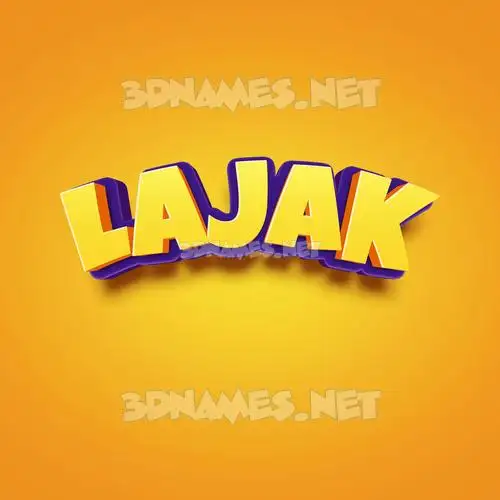 lajak in Orange Toon style - 3D name wallpaper