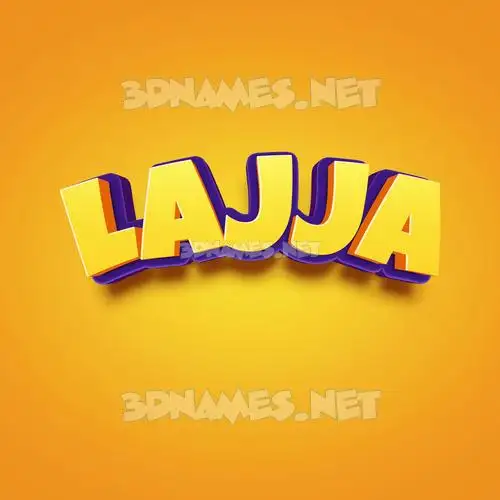 lajja in Orange Toon style - 3D name wallpaper