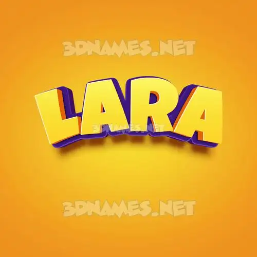 lara in Orange Toon style - 3D name wallpaper