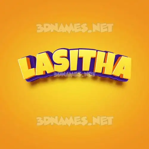 lasitha in Orange Toon style - 3D name wallpaper
