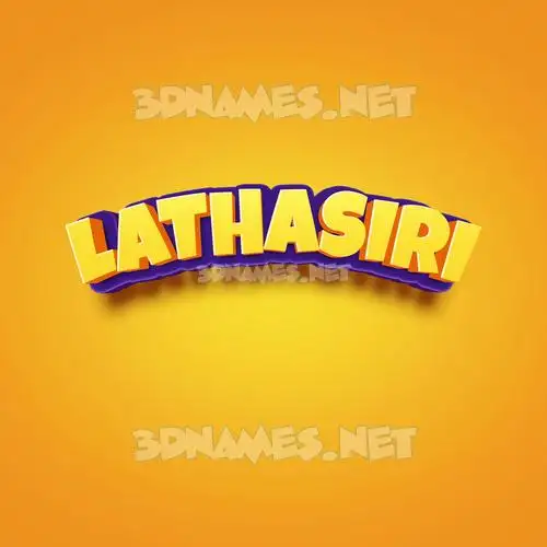 lathasiri in Orange Toon style - 3D name wallpaper
