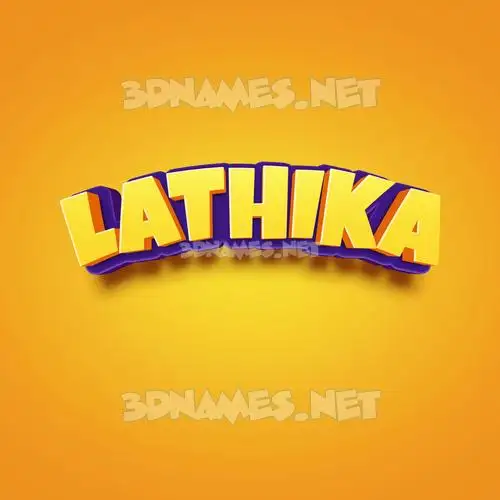 lathika in Orange Toon style - 3D name wallpaper