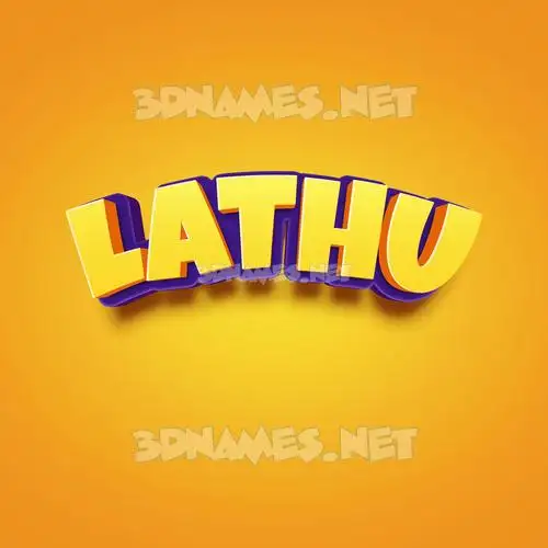 lathu in Orange Toon style - 3D name wallpaper lathu in Orange Toon style - 3D name wallpaper