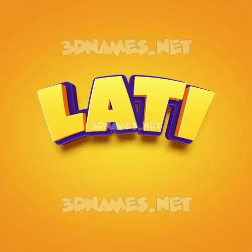 lati in Orange Toon style - 3D name wallpaper