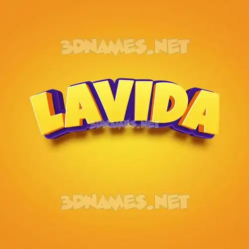 lavida in Orange Toon style - 3D name wallpaper