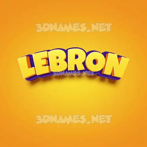 lebron in Orange Toon style - 3D name wallpaper