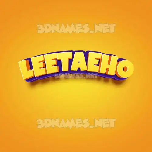 leetaeho in Orange Toon style - 3D name wallpaper