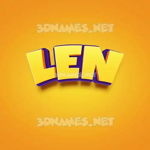 len in Orange Toon style - 3D name wallpaper len in Orange Toon style - 3D name wallpaper