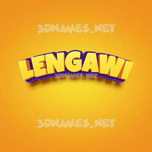 lengawi in Orange Toon style - 3D name wallpaper