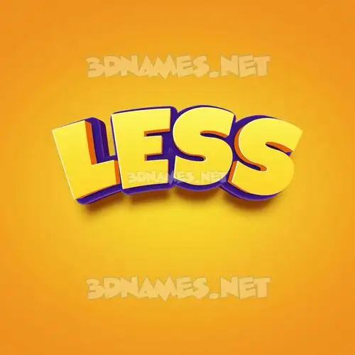 less in Orange Toon style - 3D name wallpaper