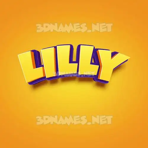 lilly in Orange Toon style - 3D name wallpaper