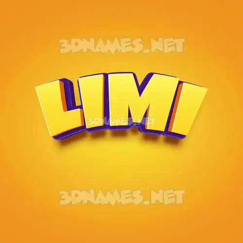 limi in Orange Toon style - 3D name wallpaper