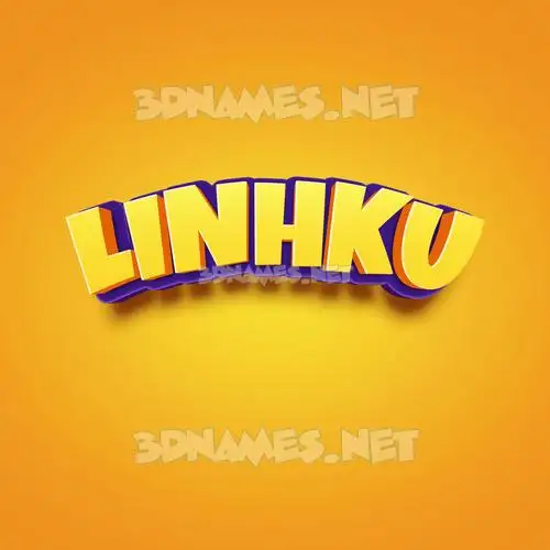 linhku in Orange Toon style - 3D name wallpaper