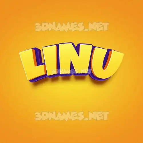 linu in Orange Toon style - 3D name wallpaper