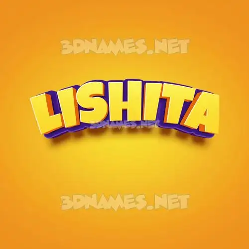 lishita in Orange Toon style - 3D name wallpaper