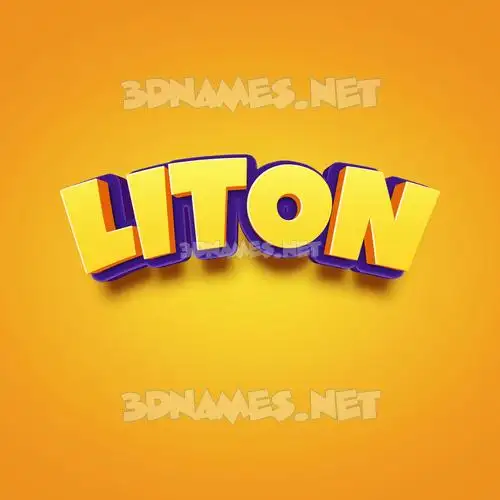 liton in Orange Toon style - 3D name wallpaper