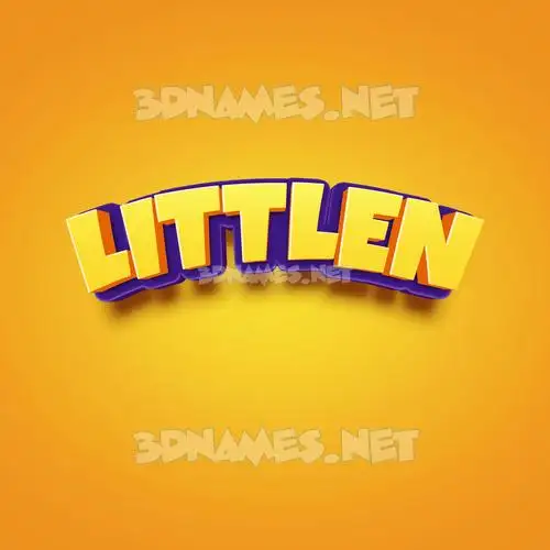 littlen in Orange Toon style - 3D name wallpaper littlen in Orange Toon style - 3D name wallpaper