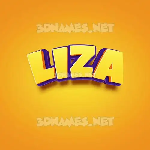 liza in Orange Toon style - 3D name wallpaper