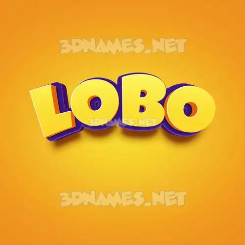 lobo in Orange Toon style - 3D name wallpaper