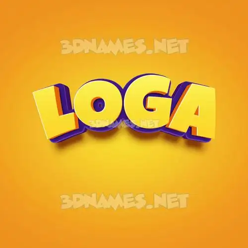 loga in Orange Toon style - 3D name wallpaper