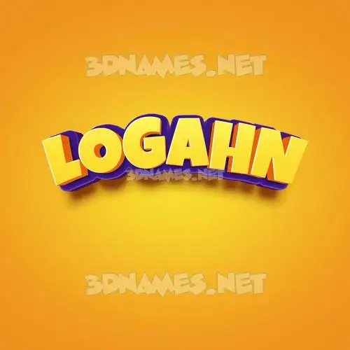 logahn in Orange Toon style - 3D name wallpaper