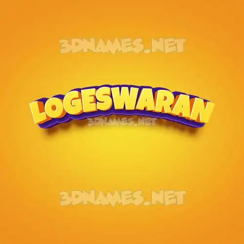 logeswaran in Orange Toon style - 3D name wallpaper