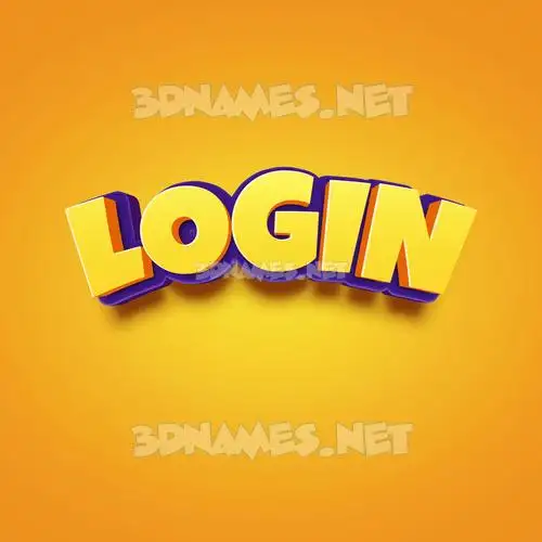 login in Orange Toon style - 3D name wallpaper