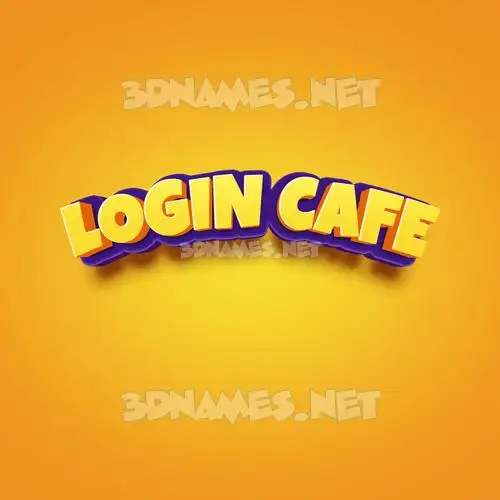 login cafe in Orange Toon style - 3D name wallpaper