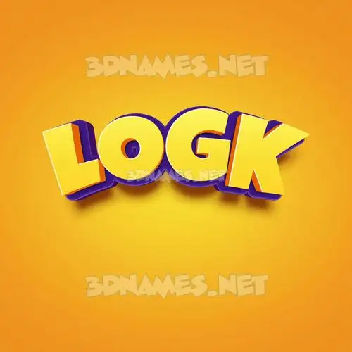 logk in Orange Toon style - 3D name wallpaper