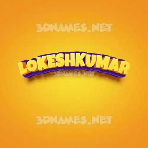 lokeshkumar in Orange Toon style - 3D name wallpaper