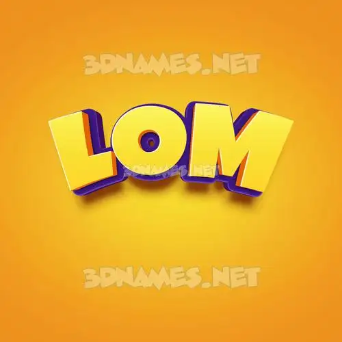 lom in Orange Toon style - 3D name wallpaper