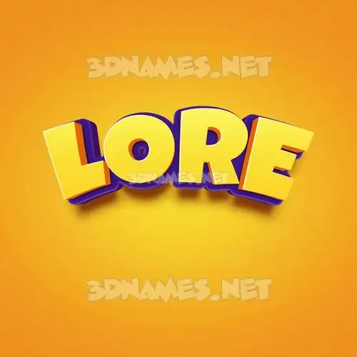 lore in Orange Toon style - 3D name wallpaper