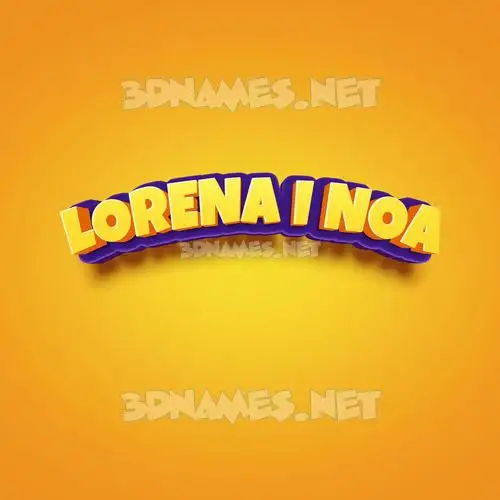 lorena i noa in Orange Toon style - 3D name wallpaper lorena i noa in Orange Toon style - 3D name wallpaper