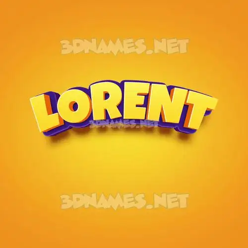 lorent in Orange Toon style - 3D name wallpaper