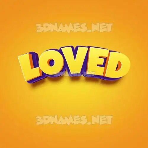 loved in Orange Toon style - 3D name wallpaper loved in Orange Toon style - 3D name wallpaper