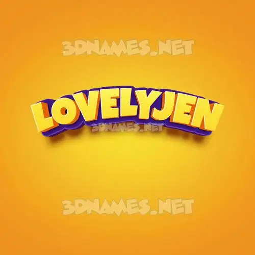 lovelyjen in Orange Toon style - 3D name wallpaper