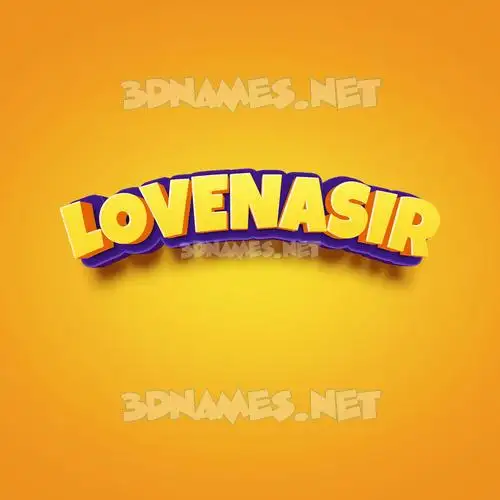 lovenasir in Orange Toon style - 3D name wallpaper