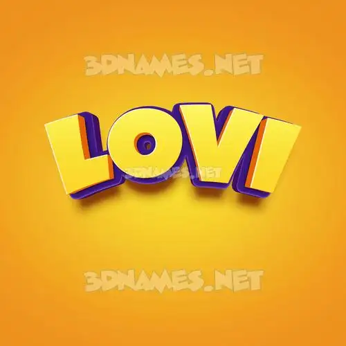 lovi in Orange Toon style - 3D name wallpaper