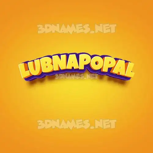 lubnapopal in Orange Toon style - 3D name wallpaper