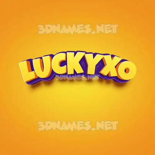 luckyxo in Orange Toon style - 3D name wallpaper