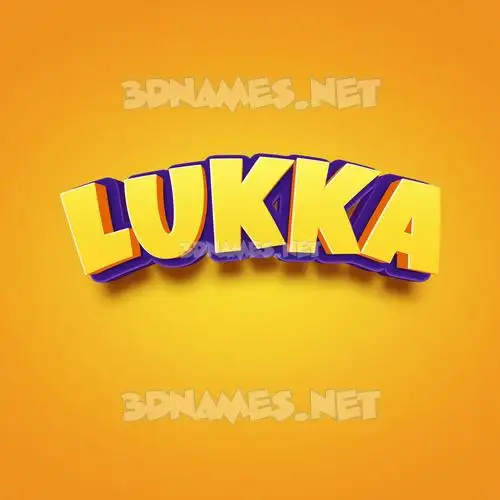 lukka in Orange Toon style - 3D name wallpaper