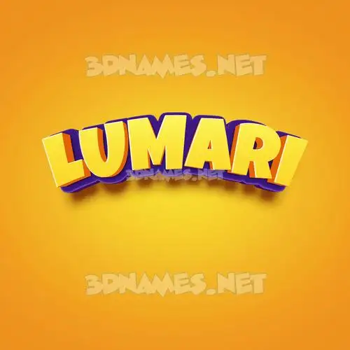 lumari in Orange Toon style - 3D name wallpaper