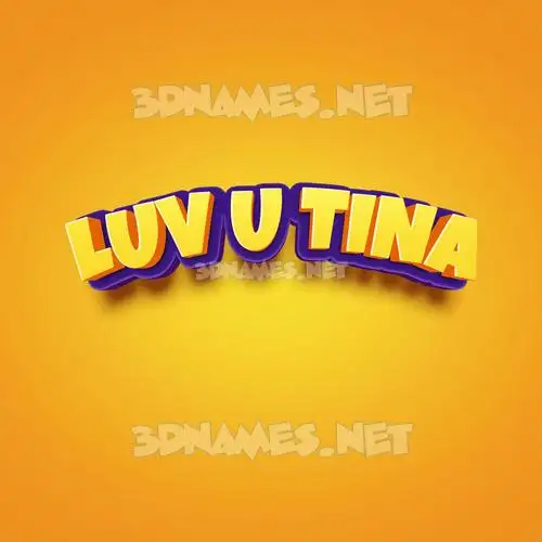 luv u tina in Orange Toon style - 3D name wallpaper luv u tina in Orange Toon style - 3D name wallpaper