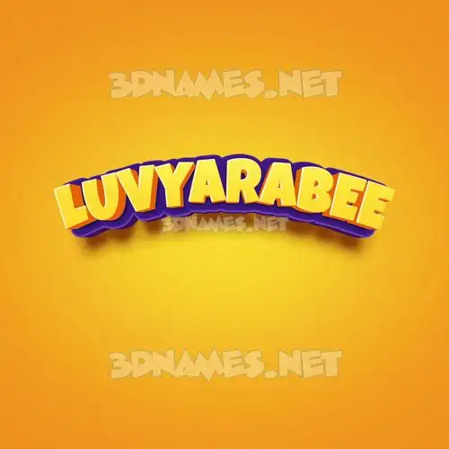 luvyarabee in Orange Toon style - 3D name wallpaper
