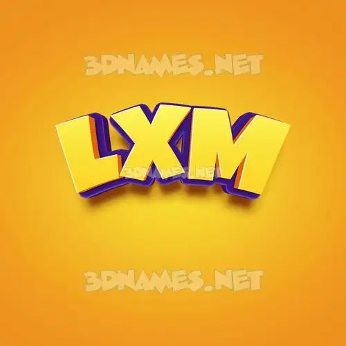 lxm in Orange Toon style - 3D name wallpaper