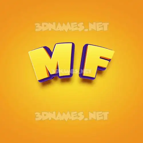 m f in Orange Toon style - 3D name wallpaper m f in Orange Toon style - 3D name wallpaper