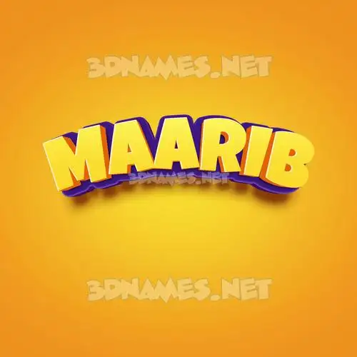 maarib in Orange Toon style - 3D name wallpaper