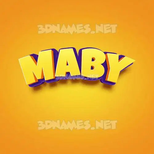 maby in Orange Toon style - 3D name wallpaper maby in Orange Toon style - 3D name wallpaper