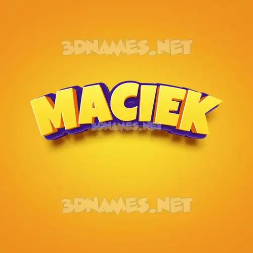 maciek in Orange Toon style - 3D name wallpaper