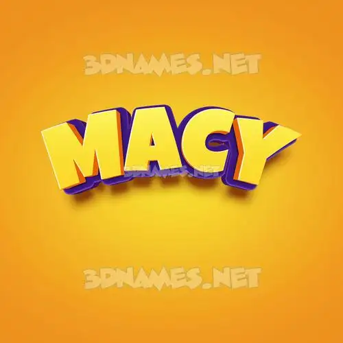 macy in Orange Toon style - 3D name wallpaper
